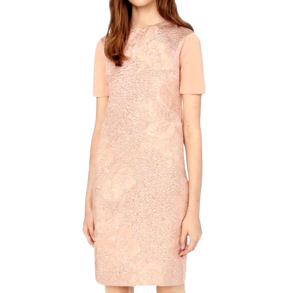 Tory Burch Floral Silk / Merino Wool Cloque-Front Light Sweater Dress Size Large